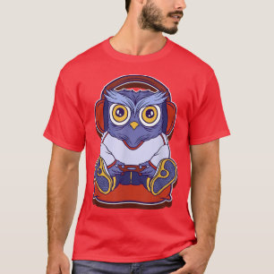 フクロウTシャツキッズメンズナイトナイトスリープMu Tシャツ