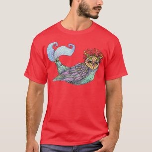 フクロウTシャツ、フェアリーフクロウArt Tee、フクロウ恋人、フクロウ Tシャツ