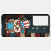 フクロウUSA独立記念日7月4日アメリカフクロウ SAMSUNG GALAXYケース (左側面)