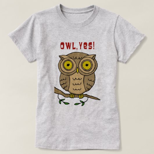 フクロウYes! Tシャツ (デザイン正面)