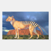 フクロオオオカミ 長方形シール (正面)