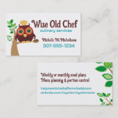 フクロシェフ木製スプーン料理ベーキング名刺 名刺 (正面/裏面)