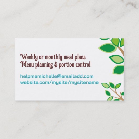 フクロシェフ木製スプーン料理ベーキング名刺 名刺 (裏面)