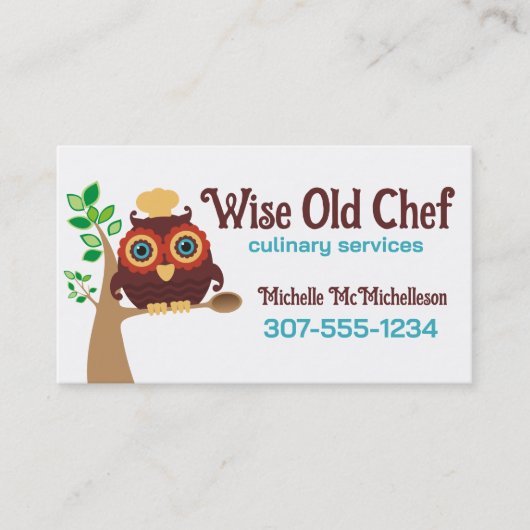 フクロシェフ木製スプーン料理ベーキング名刺 名刺 (正面)