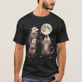 フクロネズミ 月光の遠吠え 夜の野生動物アート Tシャツ (正面)