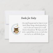 フクロムーンブルーかわいい星ベビシャワーブックリクエスト 出欠カード (正面)