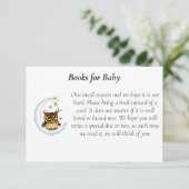 フクロムーンブルーかわいい星ベビシャワーブックリクエスト 出欠カード (スタンド正面)