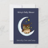 フクロムーンブルーかわいい星ベビシャワーブックリクエスト 出欠カード (裏面)