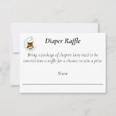 フクロムーンブルーかわいい星ベビーシャワーおむつラッフル 出欠カード (正面)