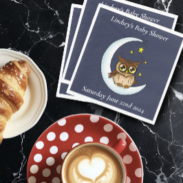 フクロムーンブルーかわいい星赤ちゃんシャワー スタンダードランチョンナプキン