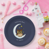 フクロムーンブルーかわいい星赤ちゃんシャワー ペーパープレート (パーティー)