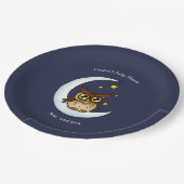 フクロムーンブルーかわいい星赤ちゃんシャワー ペーパープレート (アングル)