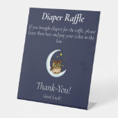 フクロムーンブルーかわいい星赤ちゃんシャワー 台座サイン (正面)