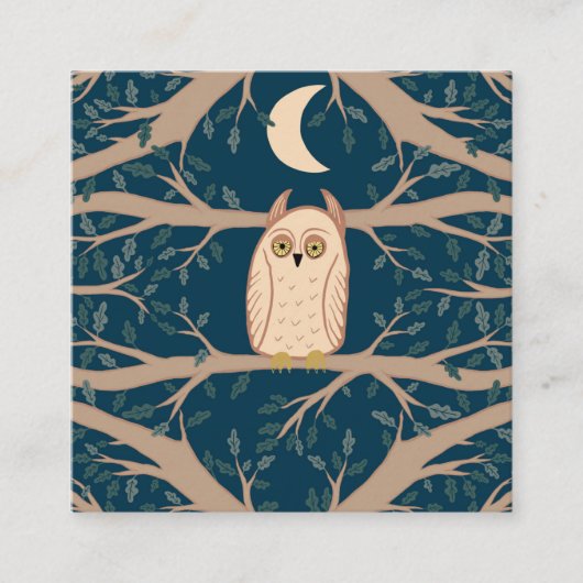 フクロムーンミスティックマジカルボーカラフルホ スクエア名刺 (正面)