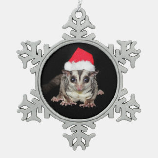 フクロモモンガのクリスマス スノーフレークピューターオーナメント