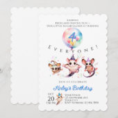 フクロモモンガの誕生日招待状 招待状 (正面/裏面)