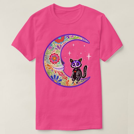 フクロモモンガ Dia de Los Muertos スケルトン Tシャツ (デザイン正面)