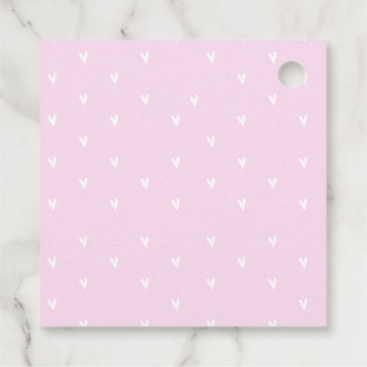 フクロワレンティーンズピンクハートギフトラベル フェイバータグ (裏面)