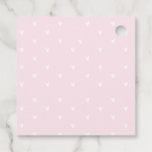 フクロワレンティーンズピンクハートギフトラベル フェイバータグ (裏面)