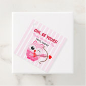 フクロワレンティーンズピンクハートギフトラベル フェイバータグ (インサイチュ)