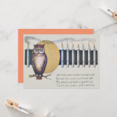 フクロールキャンドルフルムーンヴィンテージハロウィン カード (正面/裏面インサイチュ)