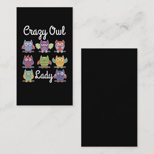 フク熱狂するロウ女おもしろい子フクロウ女 名刺 (正面/裏面)