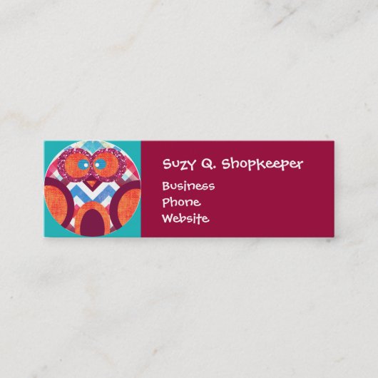 フク熱狂するロカラフルウ山形紫橙色青 スキニー名刺 (正面)