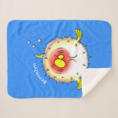 フグおもしろいグ シェルパブランケット (正面(横))