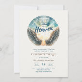 フグから天国詩お祝いの人生の記念 招待状 (正面)