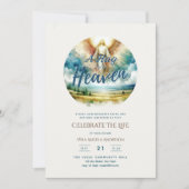 フグから天国詩お祝いの人生の記念 招待状 (正面)