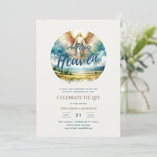 フグから天国詩お祝いの人生の記念 招待状 (スタンド正面)