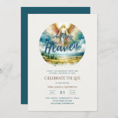 フグから天国詩お祝いの人生の記念 招待状 (正面/裏面)