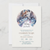 フグから天国詩お祝いの人生の記念 招待状 (正面)