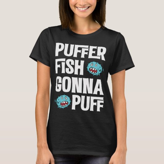 フグが膨らむ フグ Tシャツ (正面)