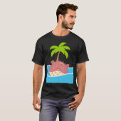 フグとココナッツの木 Tシャツ (正面フル)