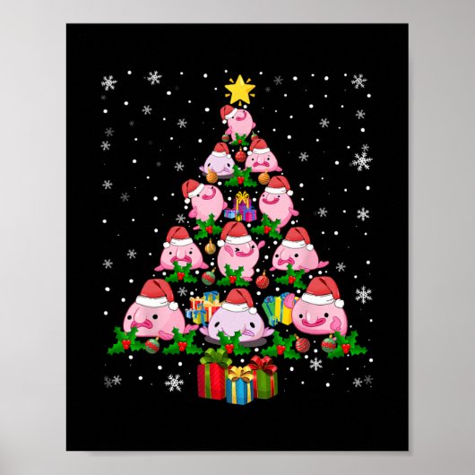 フグのクリスマスツリー ポスター (正面)