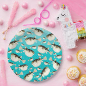 フグのティール（緑がかった色） ペーパープレート (パーティー)