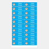 フグのヤマアラシの魚のパーソナライズされた漫画 ラベル (シート)