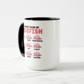 フグの感情タイプの多おもしろいくの顔 マグカップ (正面左)