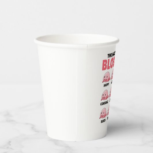 フグの感情タイプの多おもしろいくの顔 紙コップ (右)