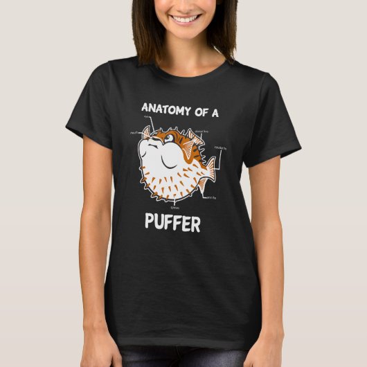 フグの構造おもしろい Tシャツ (正面)