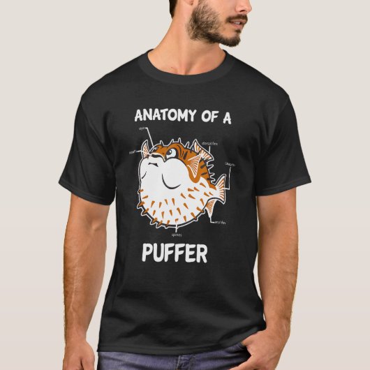 フグの解剖図が面白い Tシャツ (正面)