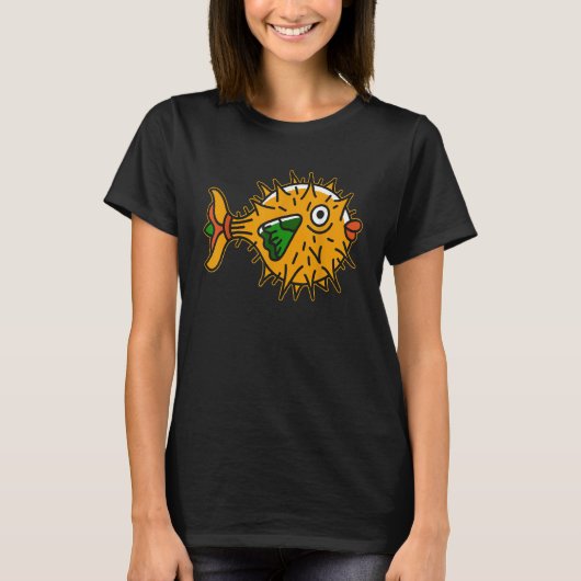 フグミームかわいい海魚フグ Tシャツ (正面)
