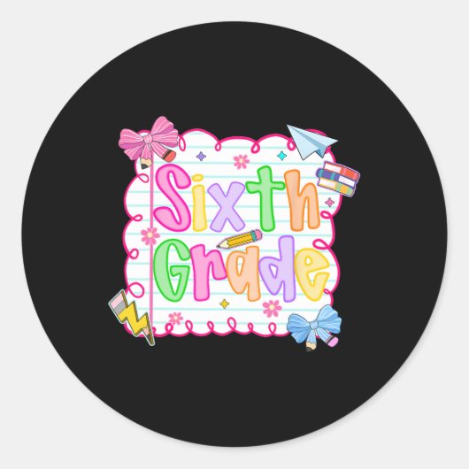 フグヴィン新学期キュート6年生名門私立校風のテアック ラウンドシール (正面)