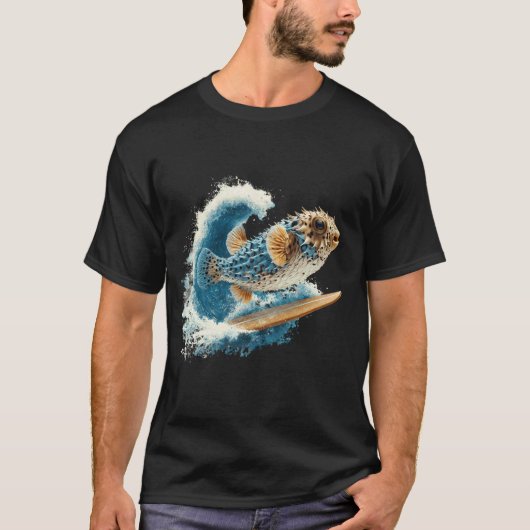 フグ愛好家モチーフ フグ 海 海洋 動物 P Tシャツ (正面)