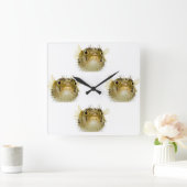 ***フグ漁師*** スクエア壁時計 (ホーム)