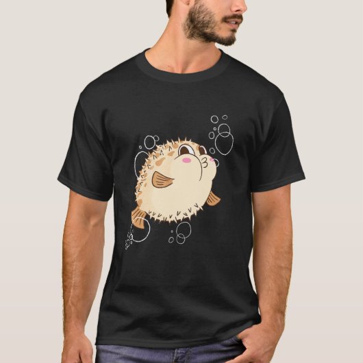 フグ ふぐ 風船 Tシャツ (正面)