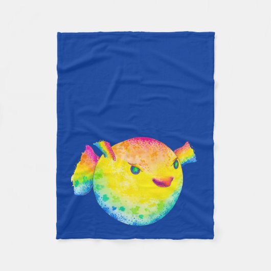 フグ フリースブランケット (正面)