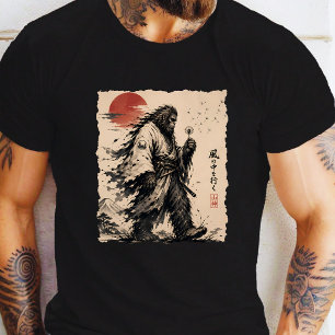 フサフサビッグフットサムライが願いを吹く Tシャツ