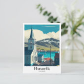 フサヴィックアイスランドアートヴィンテージトラベルポートレート ポストカード (スタンド正面)